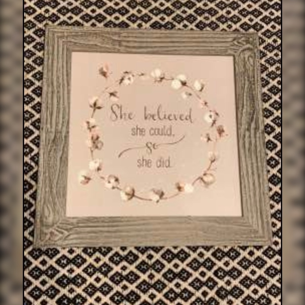 NWOT Wood Quote Frame Decor
